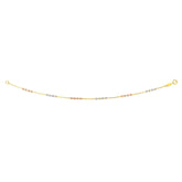 14K Tri-Color Gold Diamond Cut Bead Station Bracelet